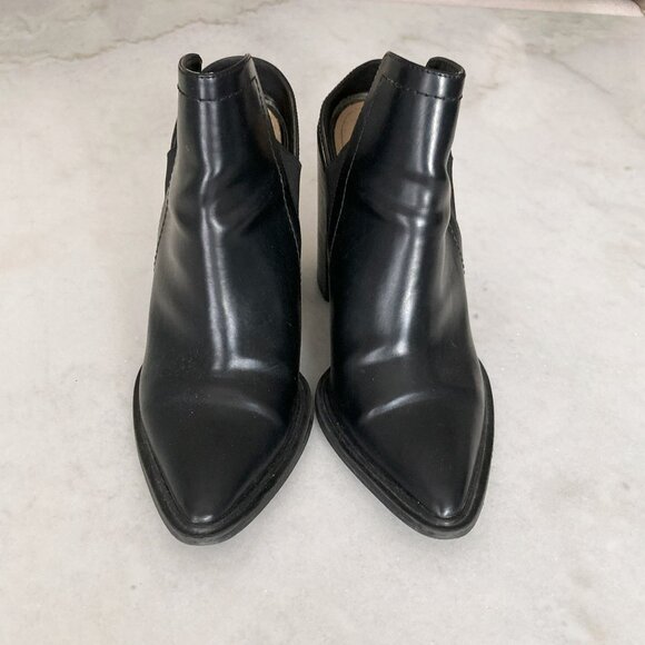 Zara Trafaluc black ankle boots / mules with chunky heels, pointed toe (size 39) - Picture 2 of 6
